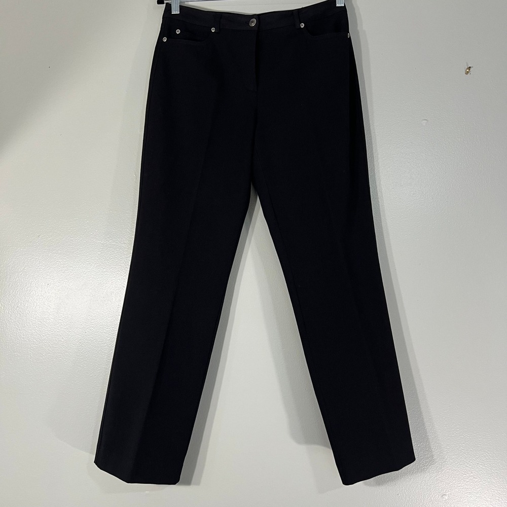 Rafaella Petites Black Straight Leg Stretch Dress Pants Trousers‎ 8P career wear